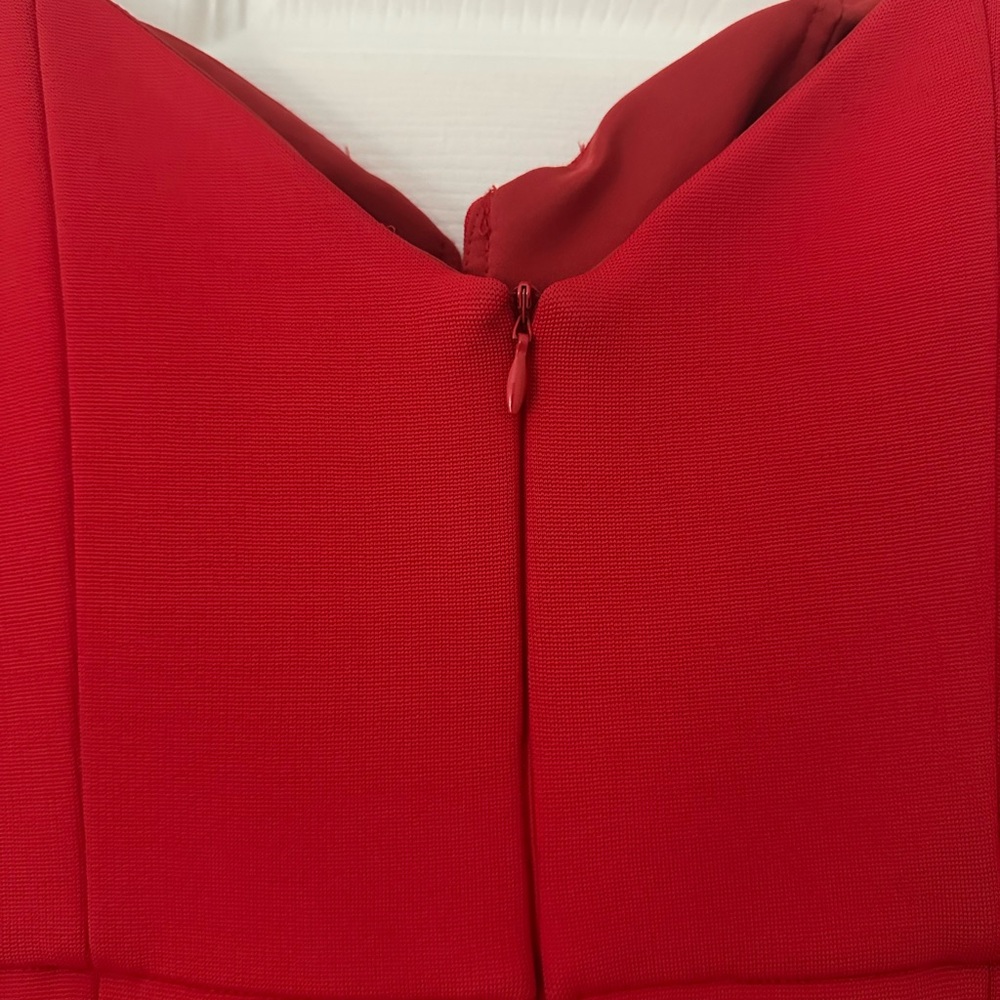 Nicholas Red Ruffled Backless Sheath Midi Dress - image 6